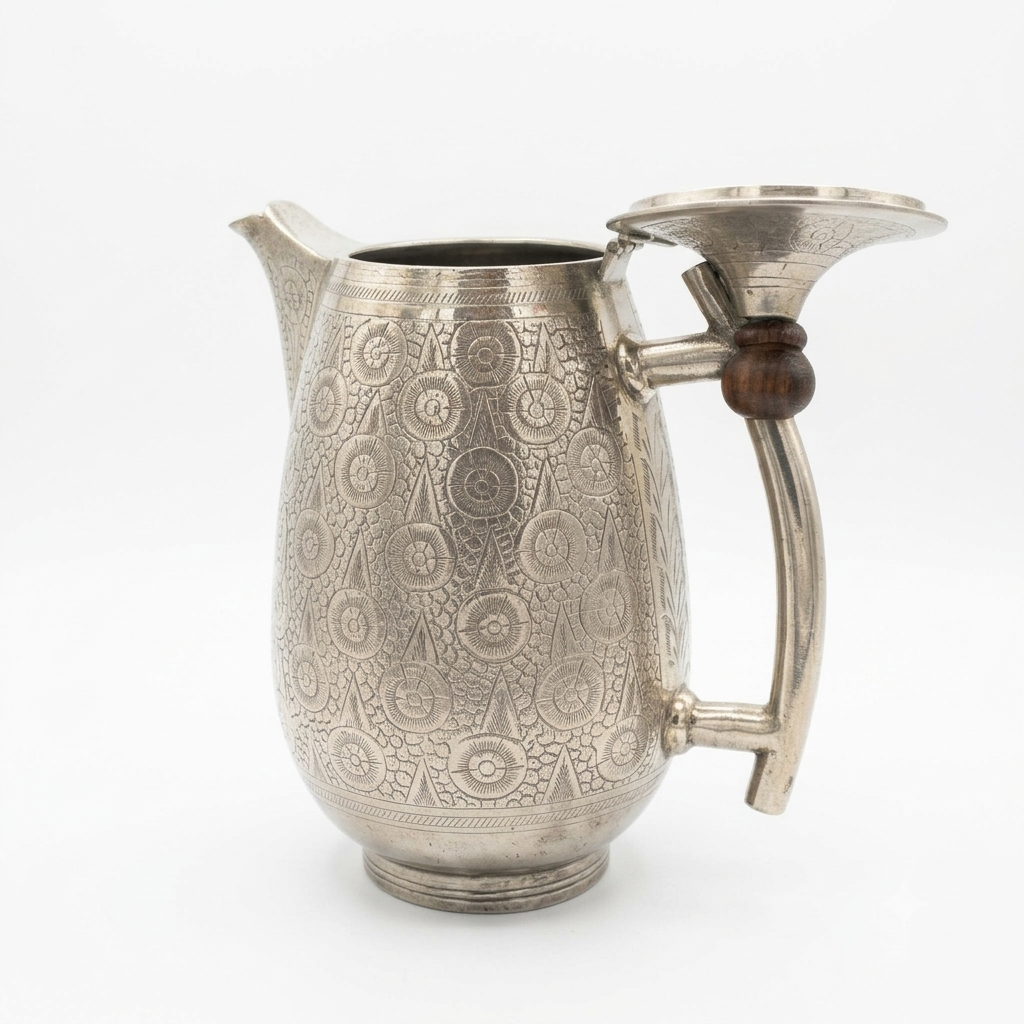 VINTAGE SILVER COATED BRASS JUG 10