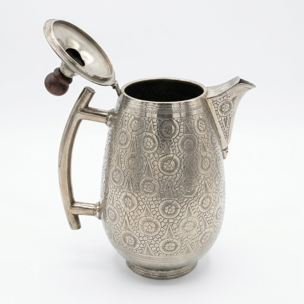 VINTAGE SILVER COATED BRASS JUG 10