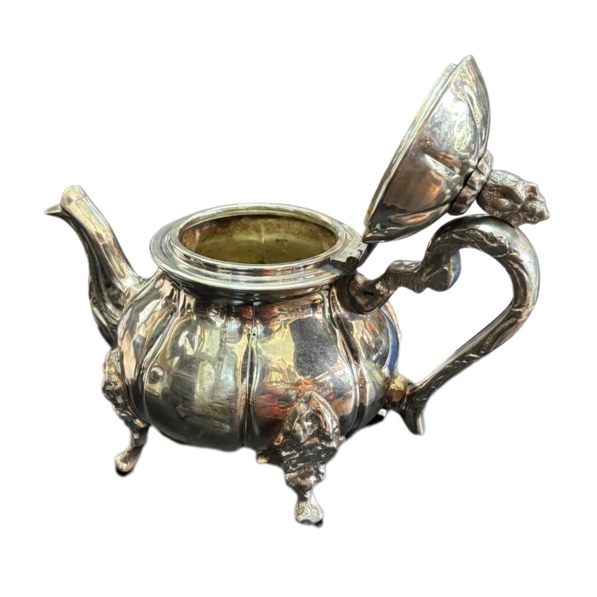 VINTAGE SILVER COATED BRASS JUG 6