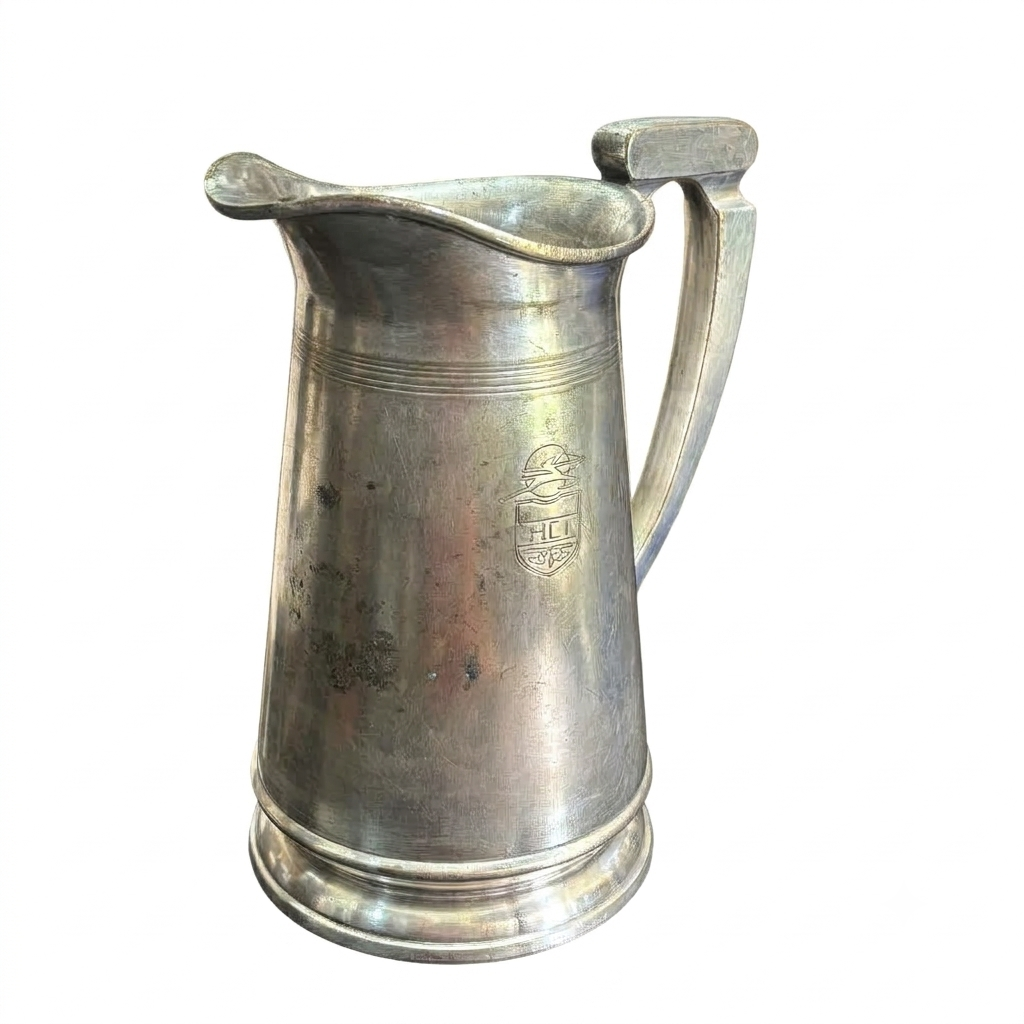 VINTAGE SILVER COATED BRASS JUG 4