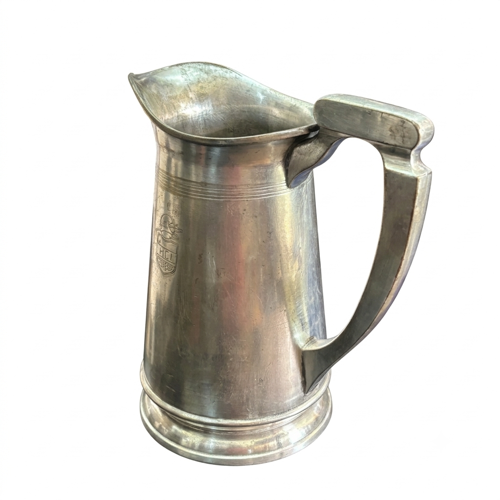 VINTAGE SILVER COATED BRASS JUG 4