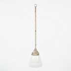 VINTAGE MILK GLASS SCHOOLHOUSE PENDANT LIGHT