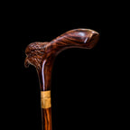 ROSEWOOD EAGLE HEAD WALKING STICK WITH KNIFE