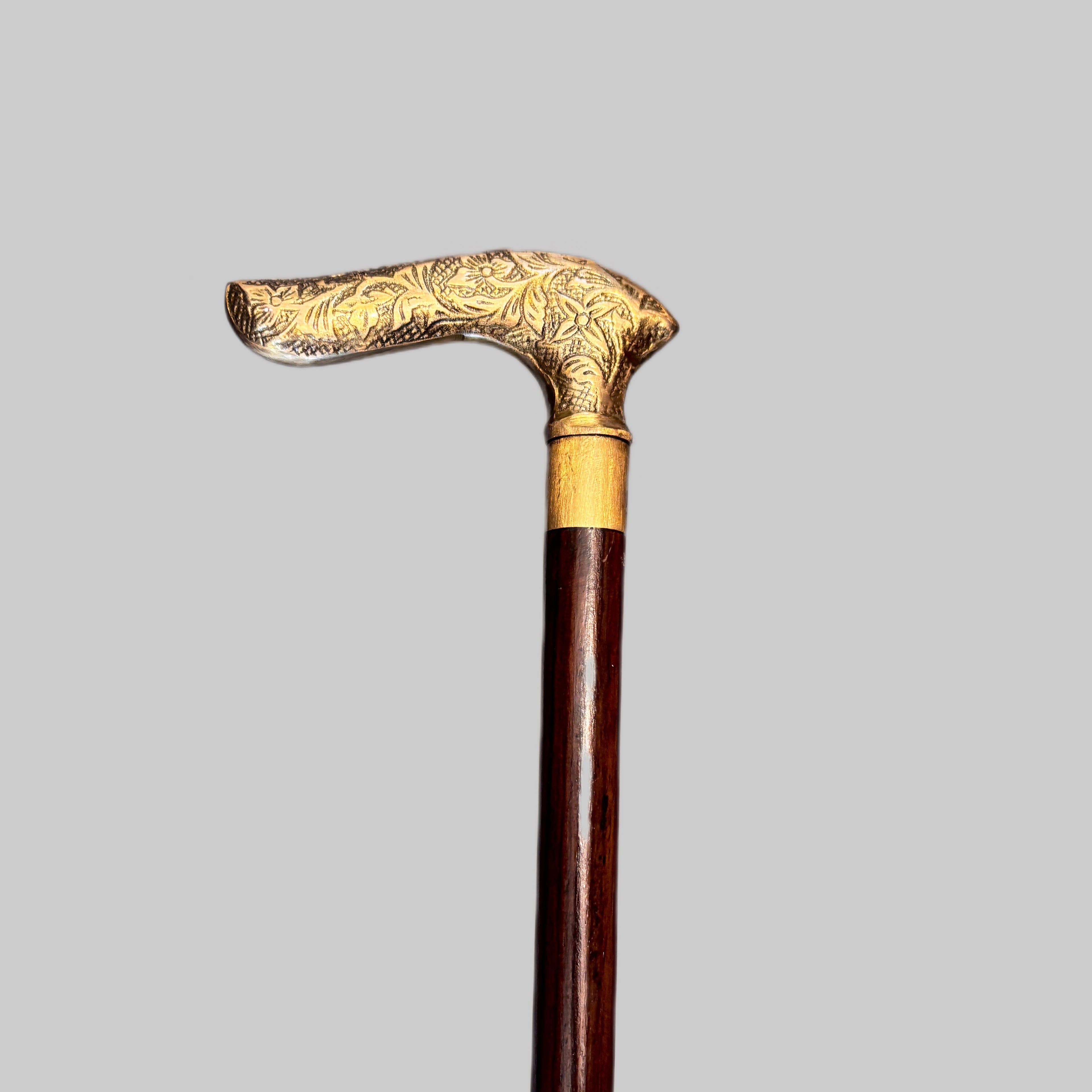BRASS HANDLE WALKING STICK
