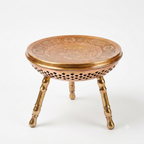 VINTAGE MIDDLE EASTERN ETCHED BRASS FOOT WARMER