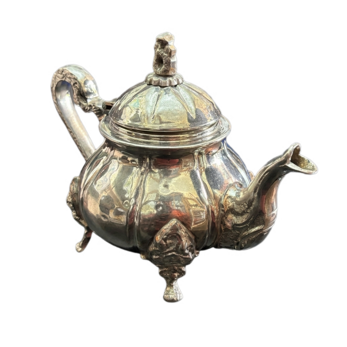 VINTAGE SILVER COATED BRASS JUG 6