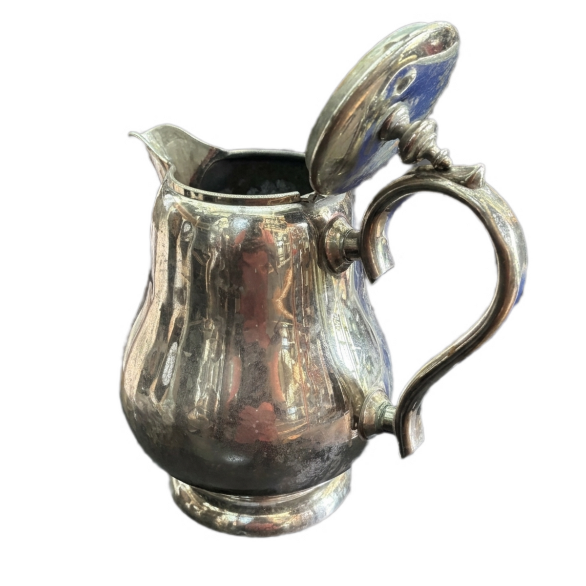 VINTAGE SILVER COATED BRASS JUG 5