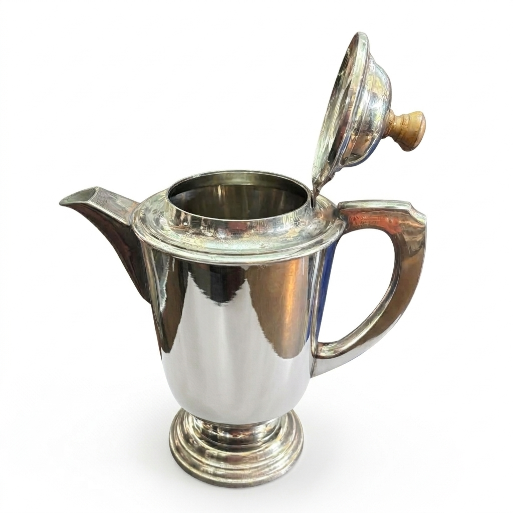 VINTAGE SILVER COATED BRASS JUG 8