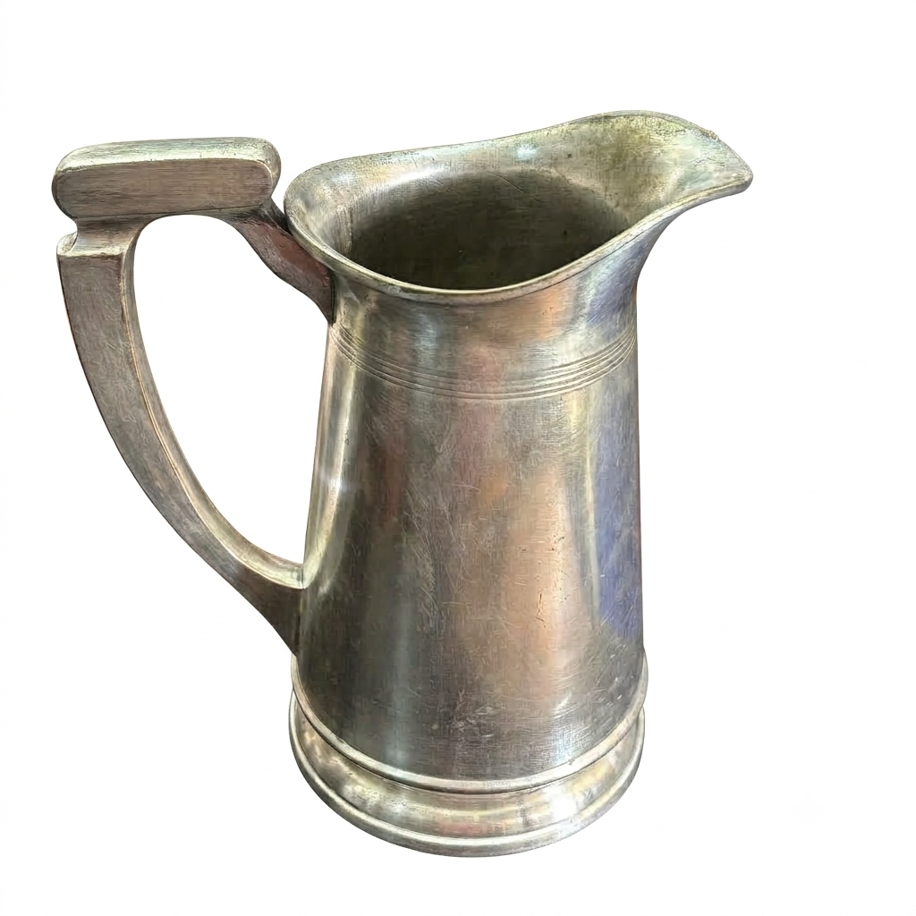 VINTAGE SILVER COATED BRASS JUG 4