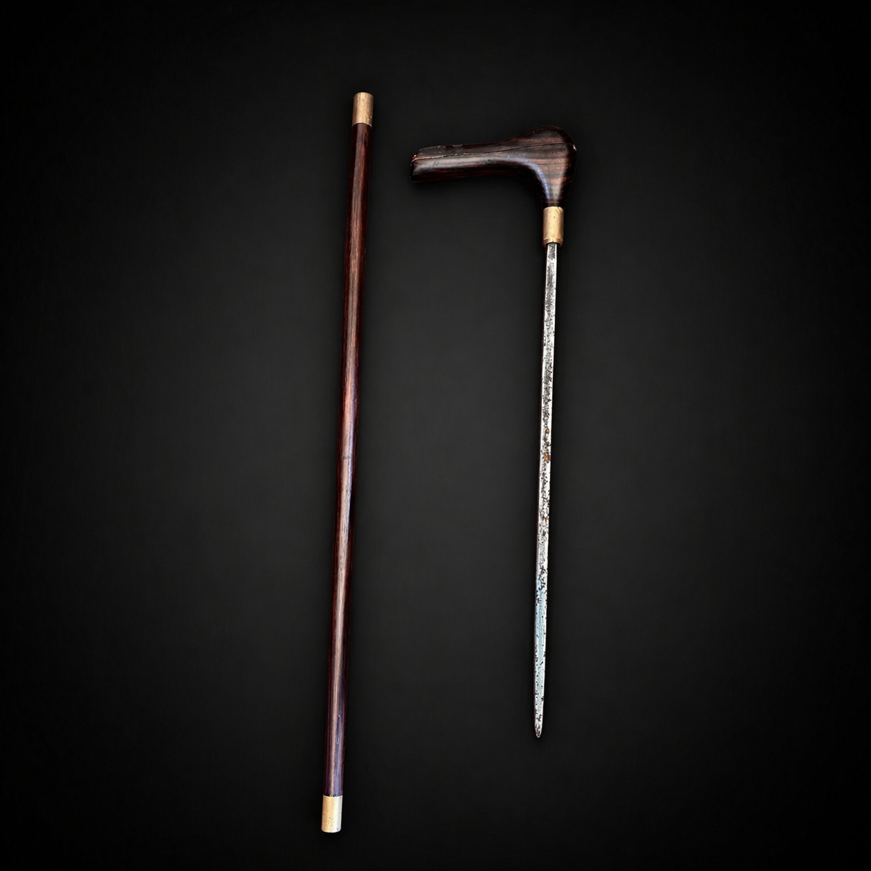 SMOKING PIPE AND KNIFE WALKING STICK
