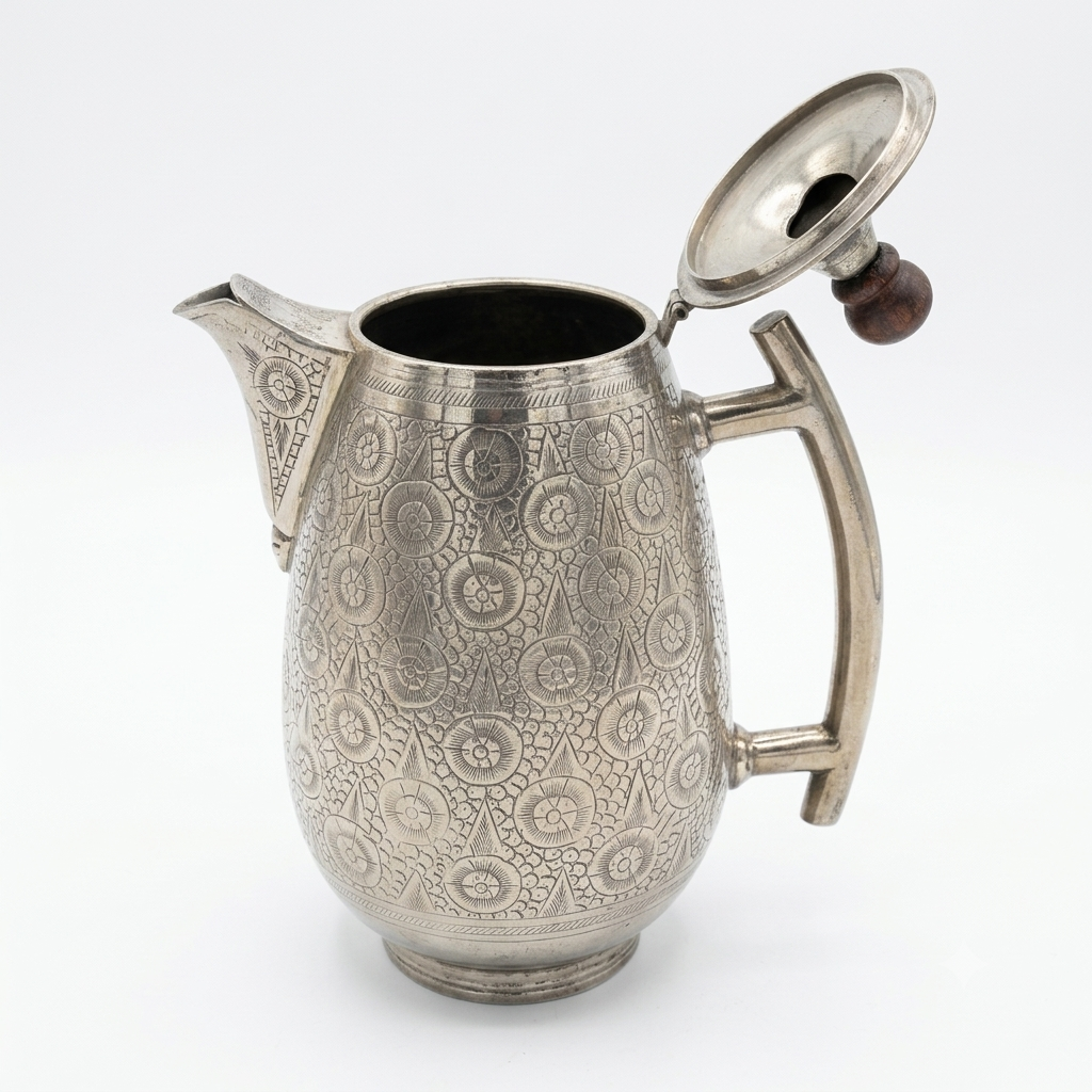 VINTAGE SILVER COATED BRASS JUG 10