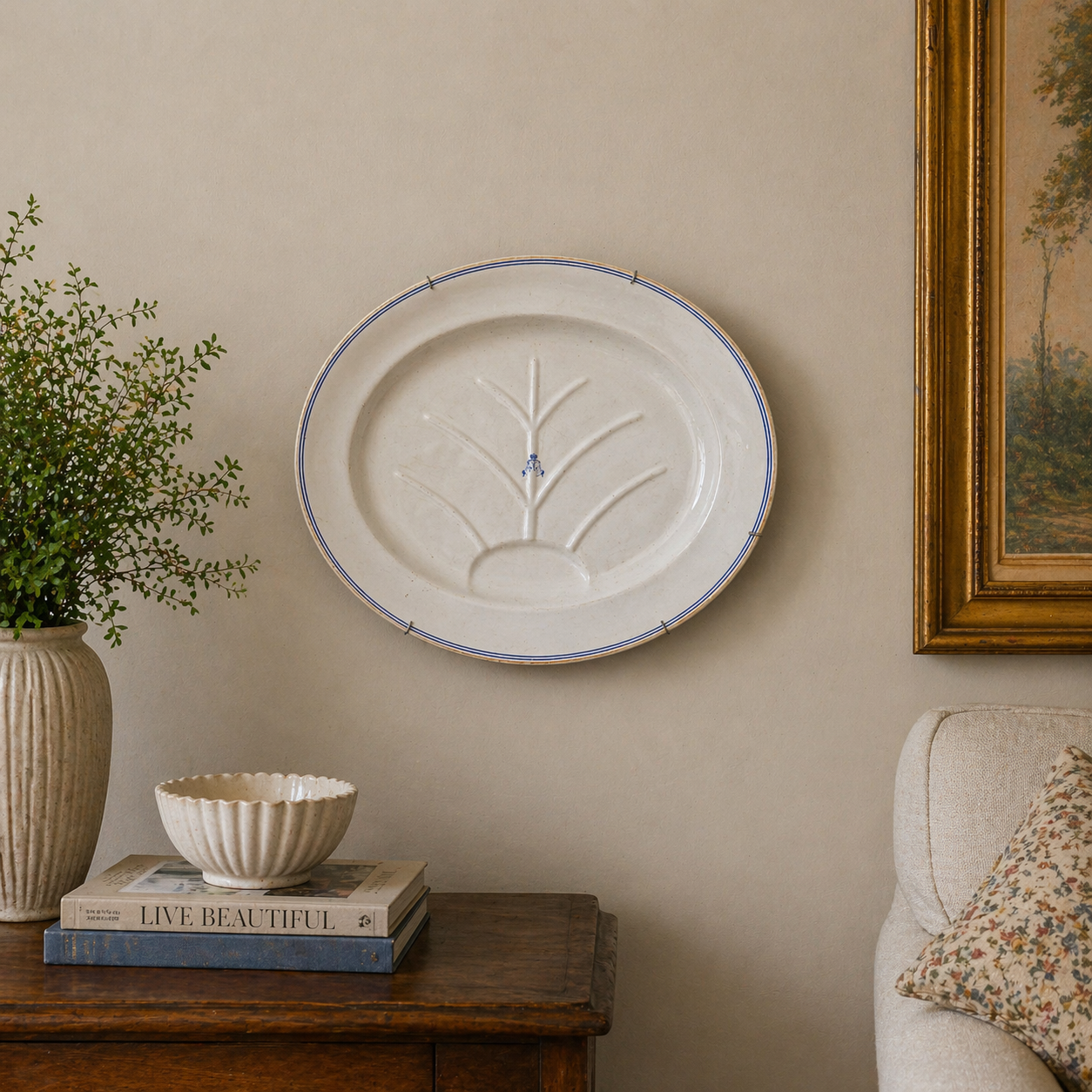 ANTIQUE MEAT PLATE PLATTER