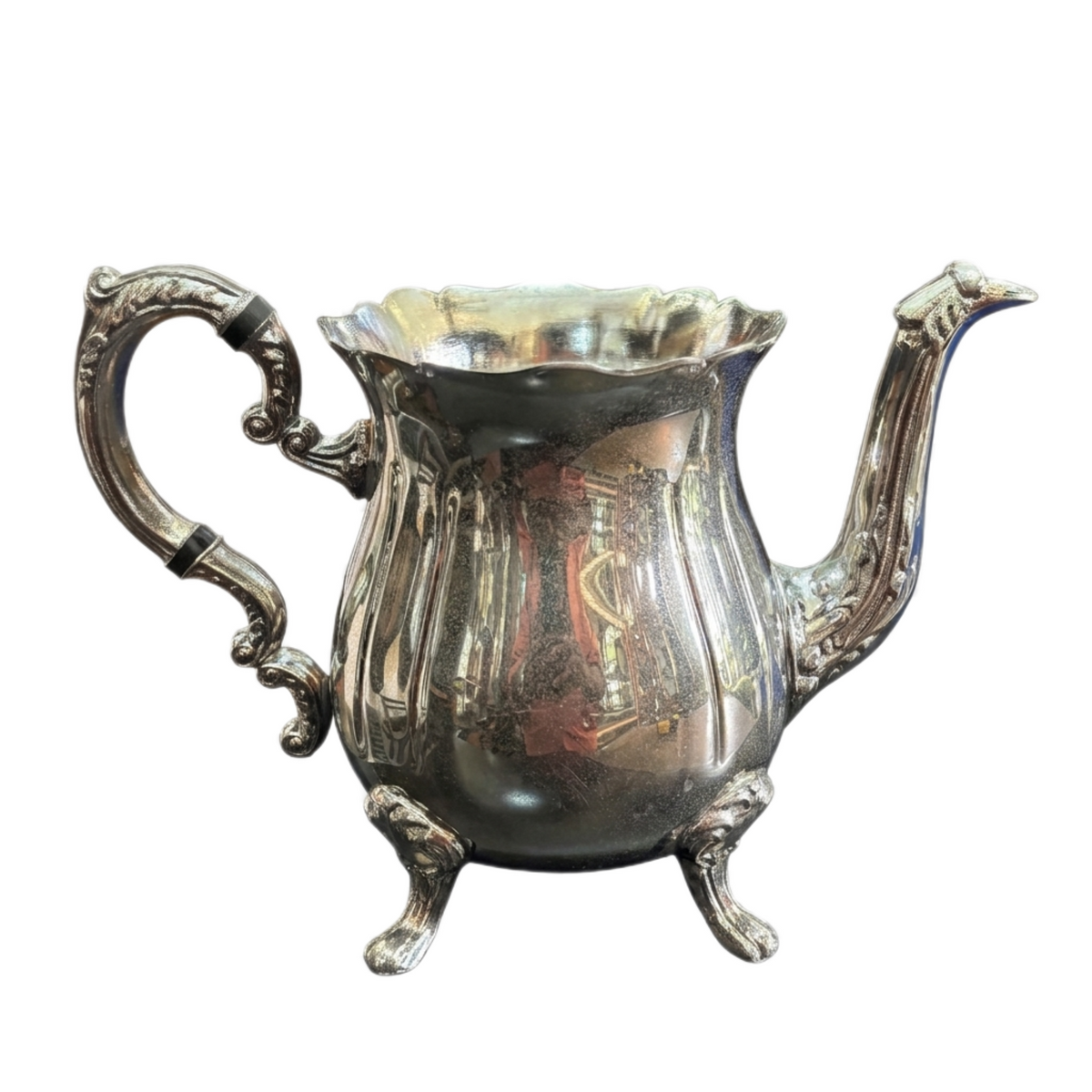 VINTAGE SILVER COATED BRASS JUG 7
