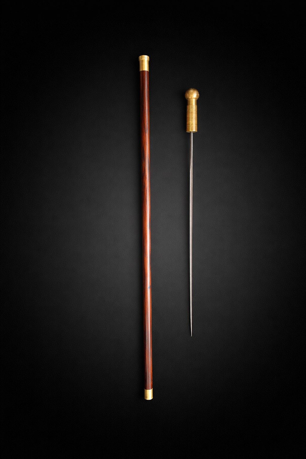 BALL HEAD WALKING STICK WITH KNIFE