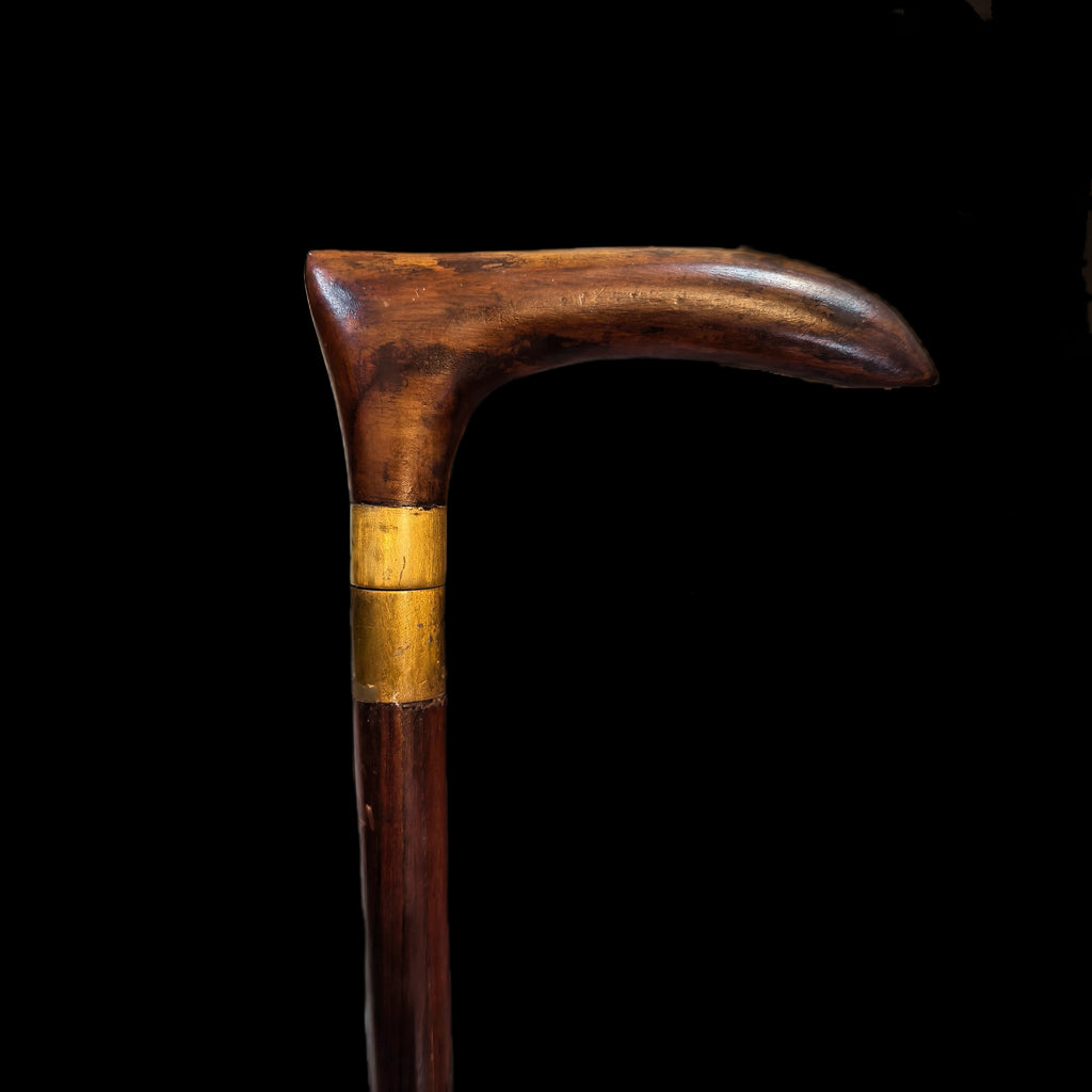 ROSEWOOD WALKING STICK WITH KNIFE 2
