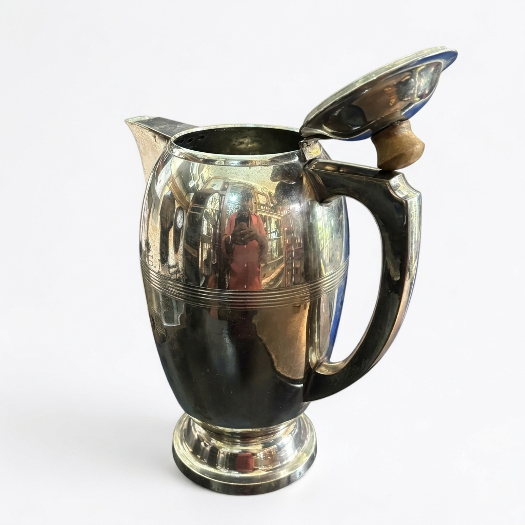 VINTAGE SILVER COATED BRASS JUG 9