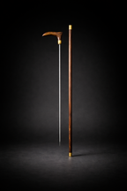 ROSEWOOD WALKING STICK WITH KNIFE 2