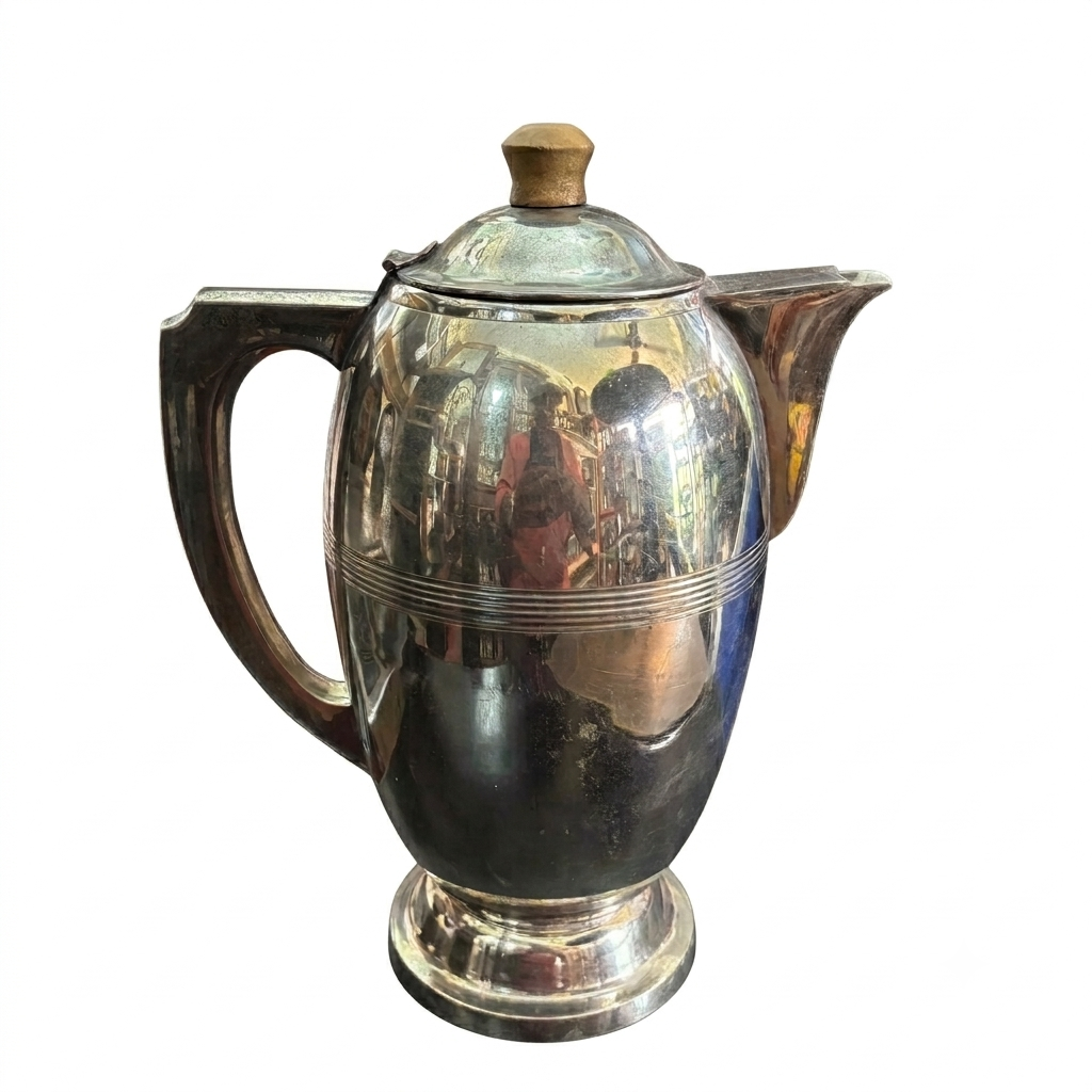 VINTAGE SILVER COATED BRASS JUG 9