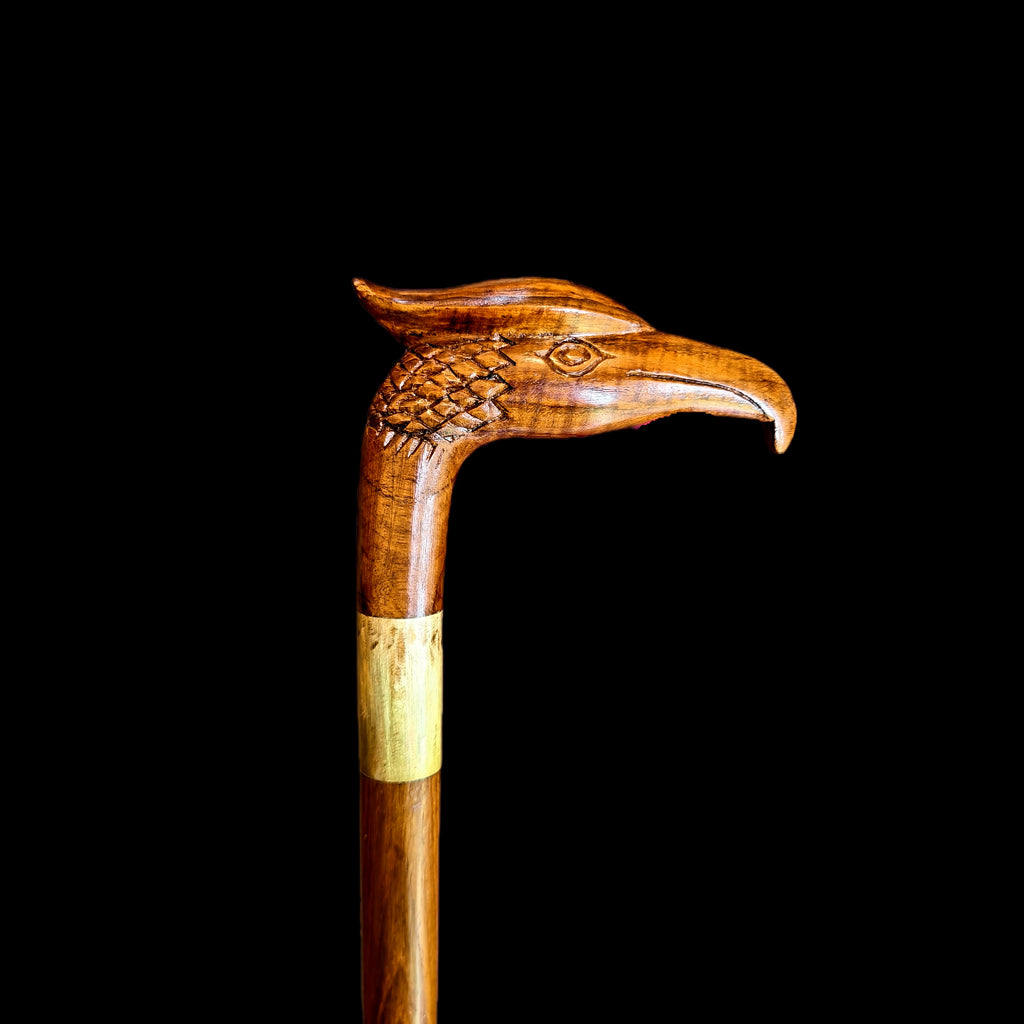 EAGLE HEAD WALKING STICK IN TEAKWOOD