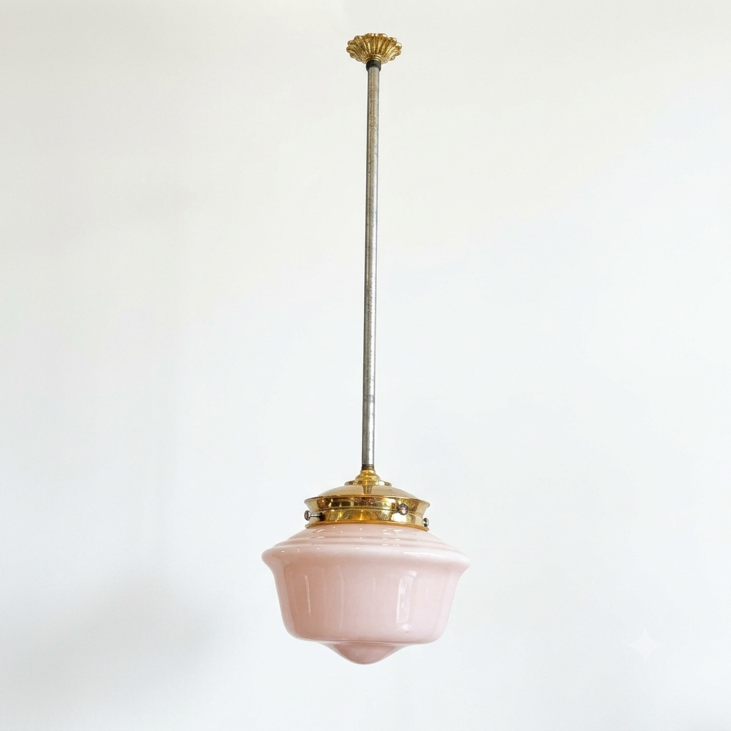 PINK SCHOOL HOUSE PENDANT LIGHT