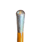 SILVER COATED BRASS HANDLE CANE WALKING STICK
