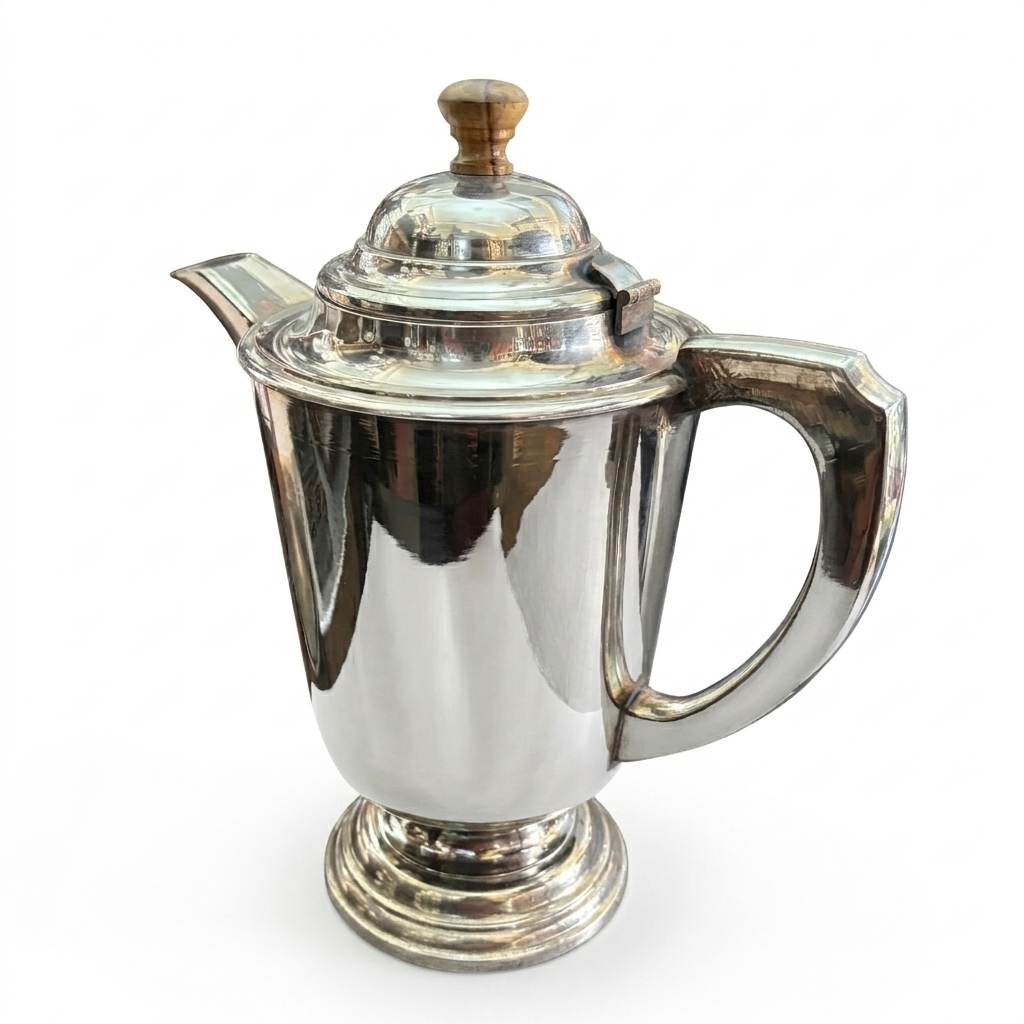 VINTAGE SILVER COATED BRASS JUG 8