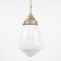 VINTAGE MILK GLASS SCHOOLHOUSE PENDANT LIGHT